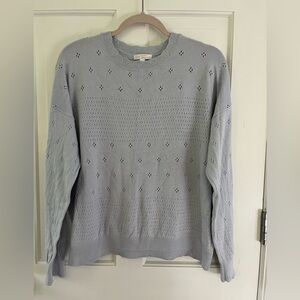 Lauren Conrad Lavender Gray Pointelle Sweater Size XXL